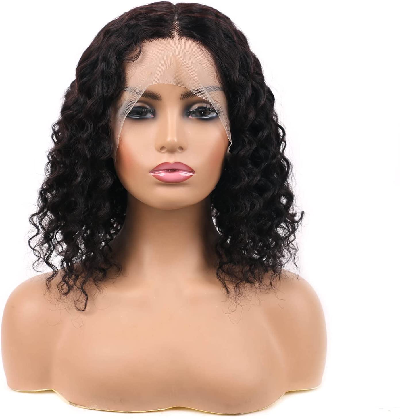 13x4 Lace Front Bob Wig - Curly Black