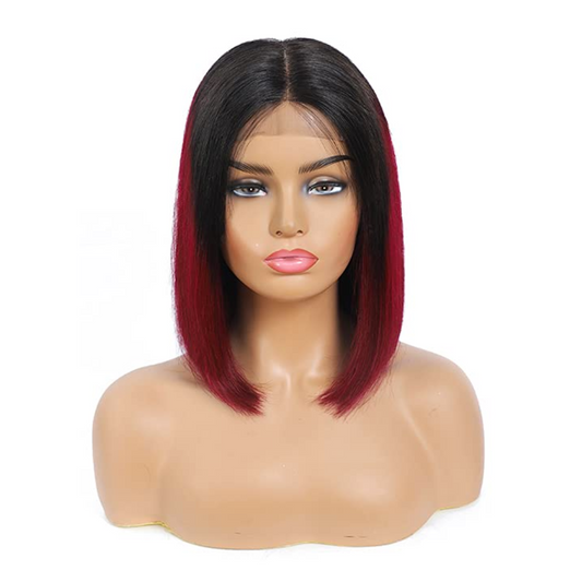 4x4 Red Ombre Lace Closure Wig